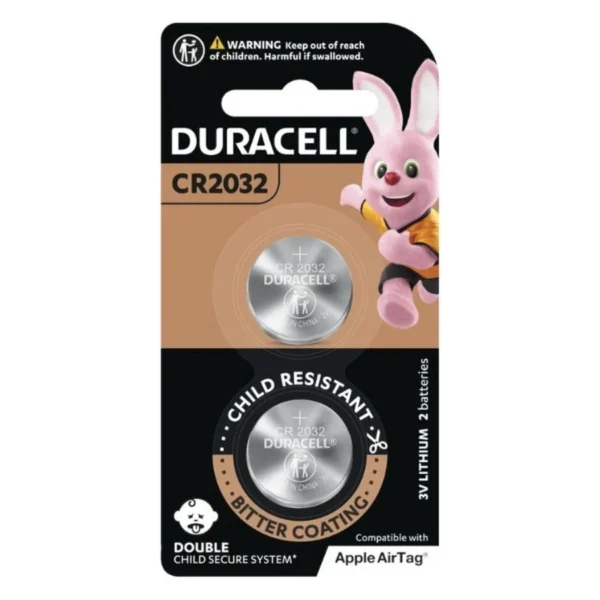 ถ่านกระดุมลิเธียม Duracell CR2032 (แพ็ก 2 ก้อน)
