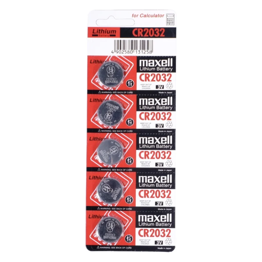 ถ่านกระดุมลิเธียม Maxell CR2032 (แผง 5 ก้อน)