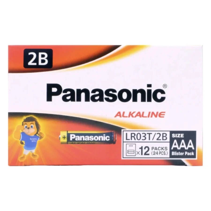 ถ่านอัลคาไลน์ Panasonic AAA LR03T/2B (กล่อง 12 แพ็ก)