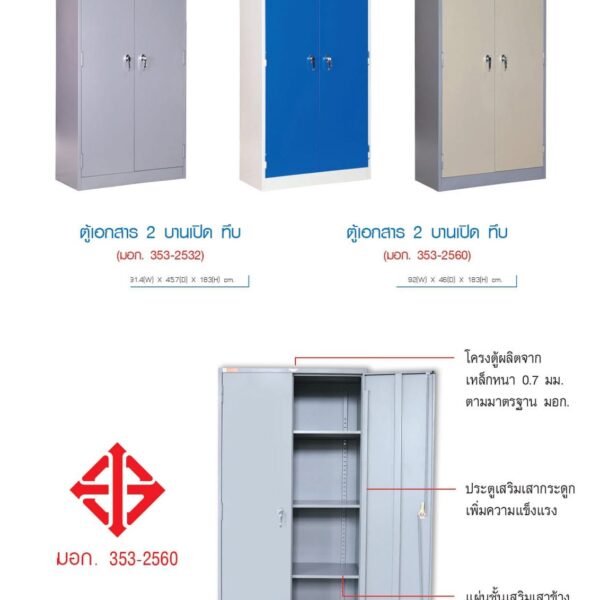 ตู้เหล็ก 2 บานเปิด มาตรฐาน มอก.