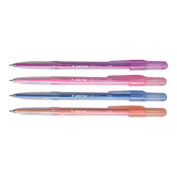 ปากกาลูกลื่นแบบปลอก ตราม้า H-508 Fancy
