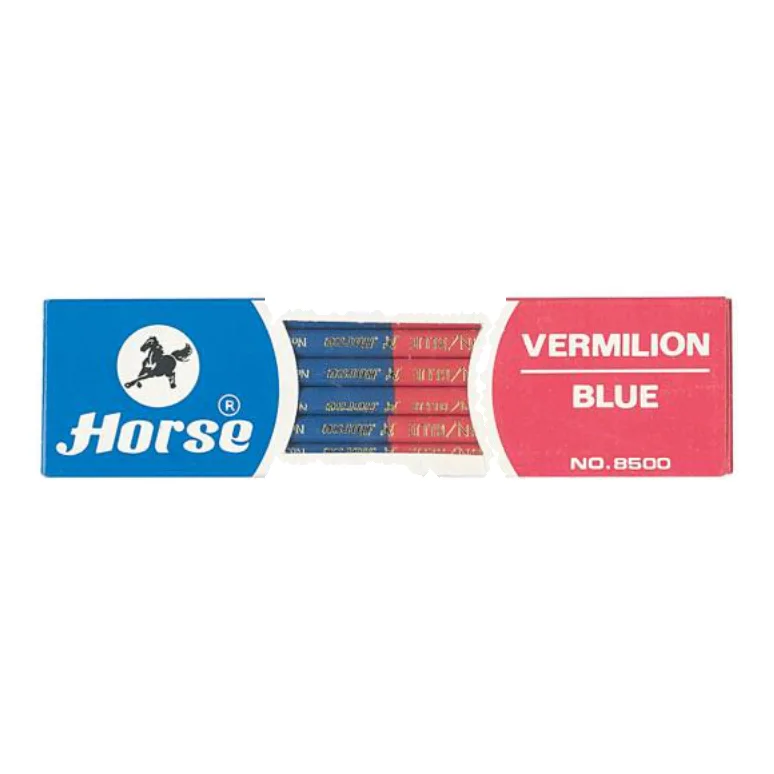 ดินสอสองสี แดง-น้ำเงิน ตราม้า H-8500